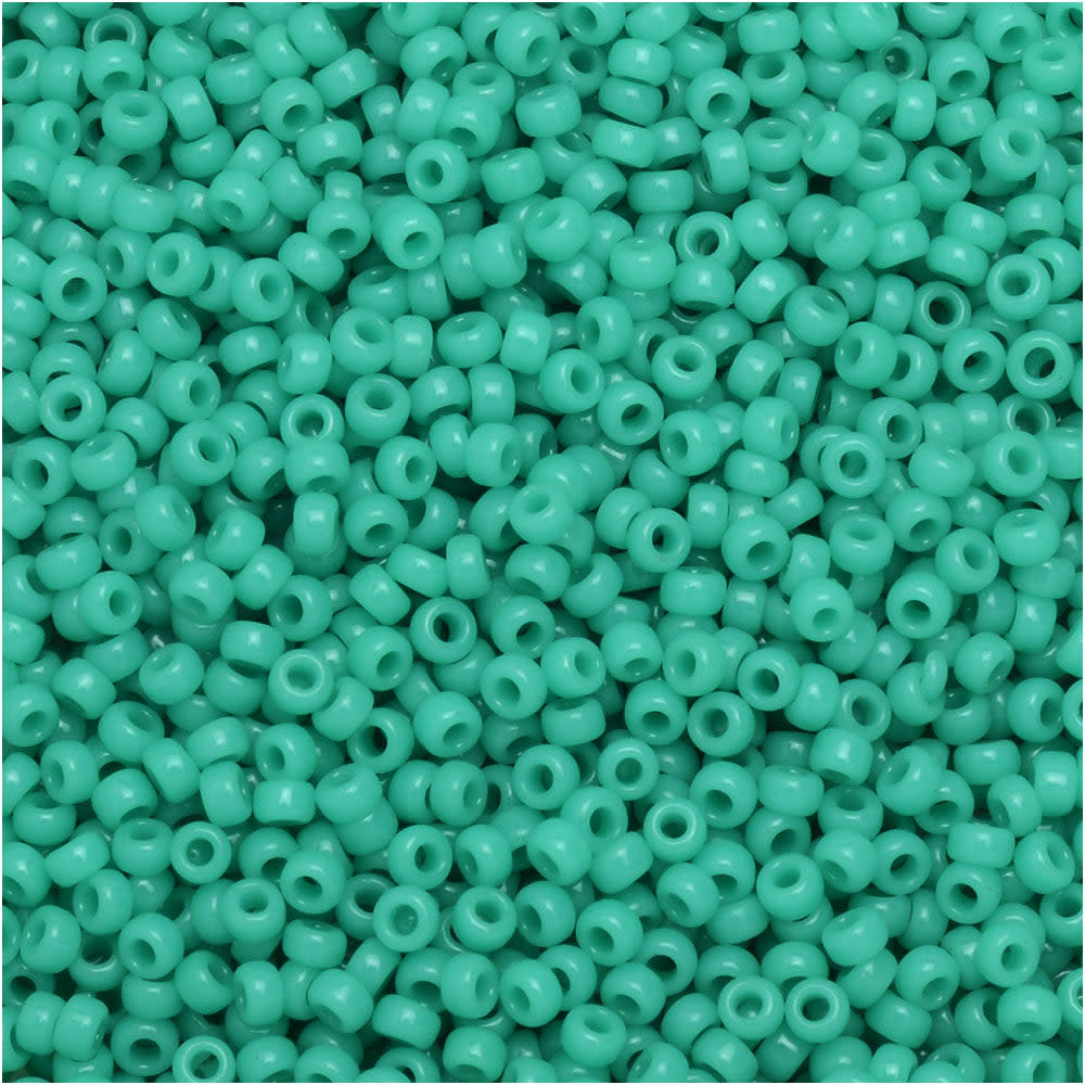 Miyuki ROUND 8/0 Seed Beads OPAQUE TURQUOISE GREEN LUSTER (20 grams tube)