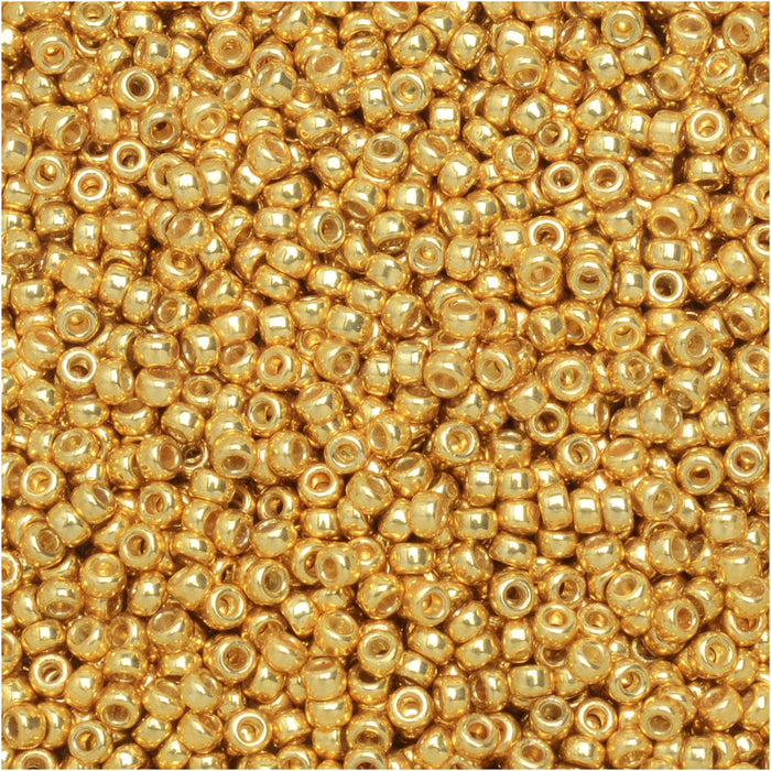 Miyuki Round Seed Beads, 15/0, #94202 Duracoat Galvanized Gold (8.2 Gram Tube)