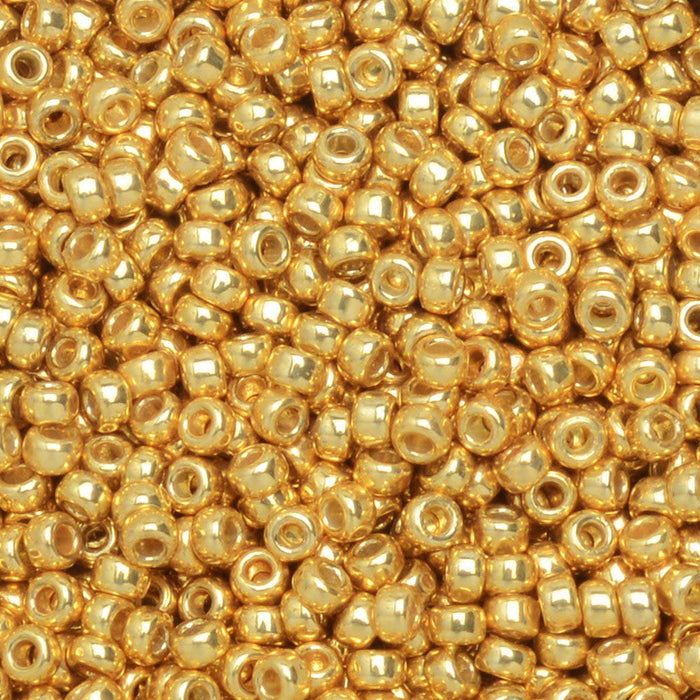 Miyuki Round Seed Beads, 15/0, #94202 Duracoat Galvanized Gold (8.2 Gram Tube)