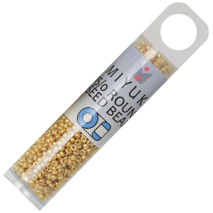 Miyuki Round Seed Beads, 15/0, #94202 Duracoat Galvanized Gold (8.2 Gram Tube)
