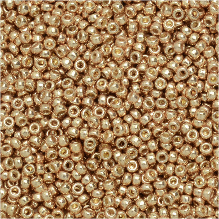 Miyuki Round Seed Beads, 15/0, #94204 Duracoat Galvanized Champagne (8.2 Gram Tube)