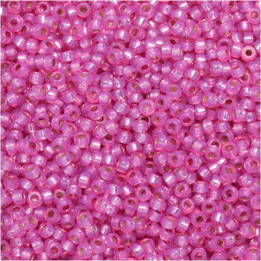 Miyuki Round Seed Beads, 15/0, #94238 Duracoat Silver Lined Dyed Paris Pink (8.2 Gram Tube)