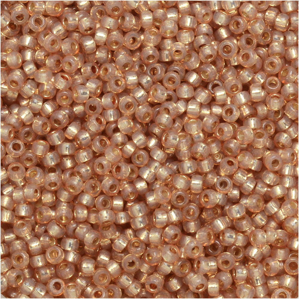 Miyuki Round Seed Beads, 15/0, #94243 Duracoat Silver Lined Dyed Topaz Gold (8.2 Gram Tube)