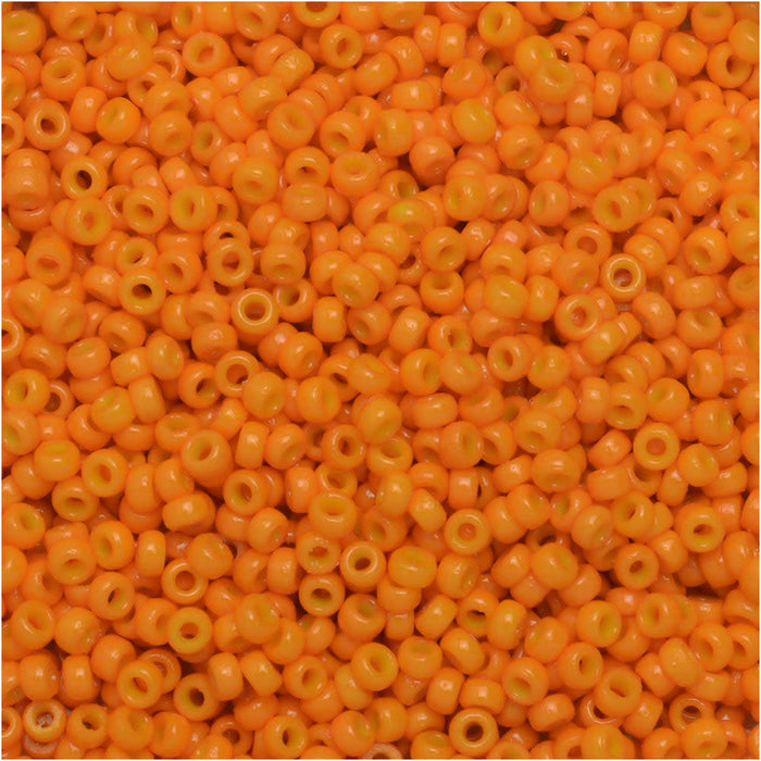 Miyuki Round Seed Beads, 15/0, #94454 Duracoat Opaque Dyed Orange (8.2 Gram Tube)