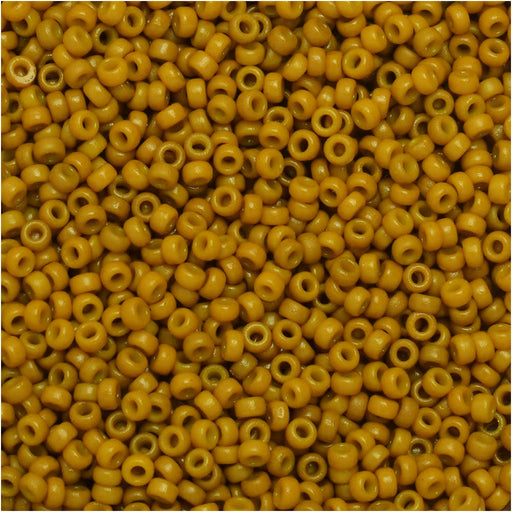 Miyuki Round Seed Beads, 15/0, #94456 Duracoat Opaque Dyed Light Olive (8.2 Gram Tube)