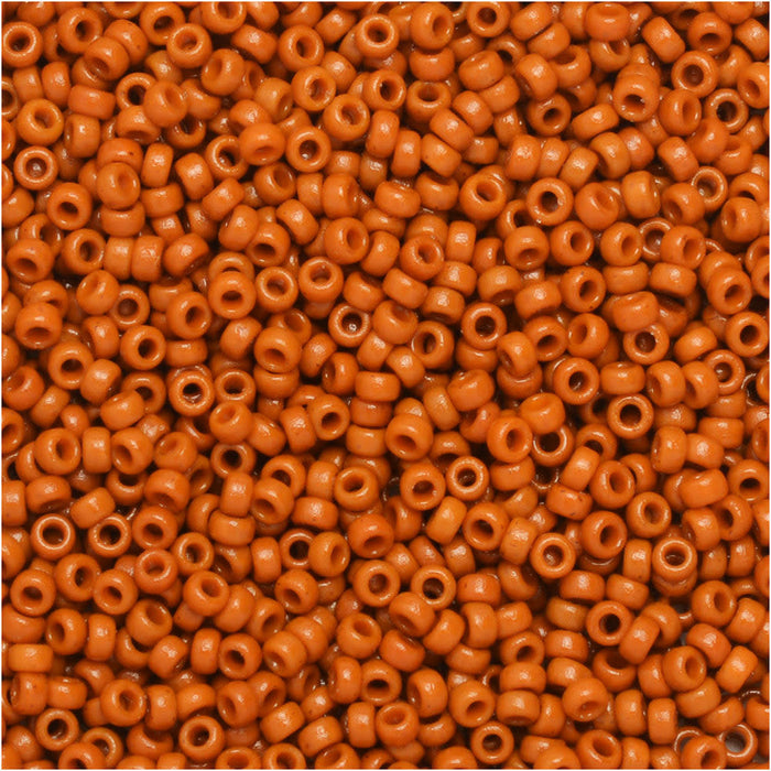 Miyuki Round Seed Beads, 15/0, #94458 Duracoat Opaque Dyed Red Brown (8.2 Gram Tube)