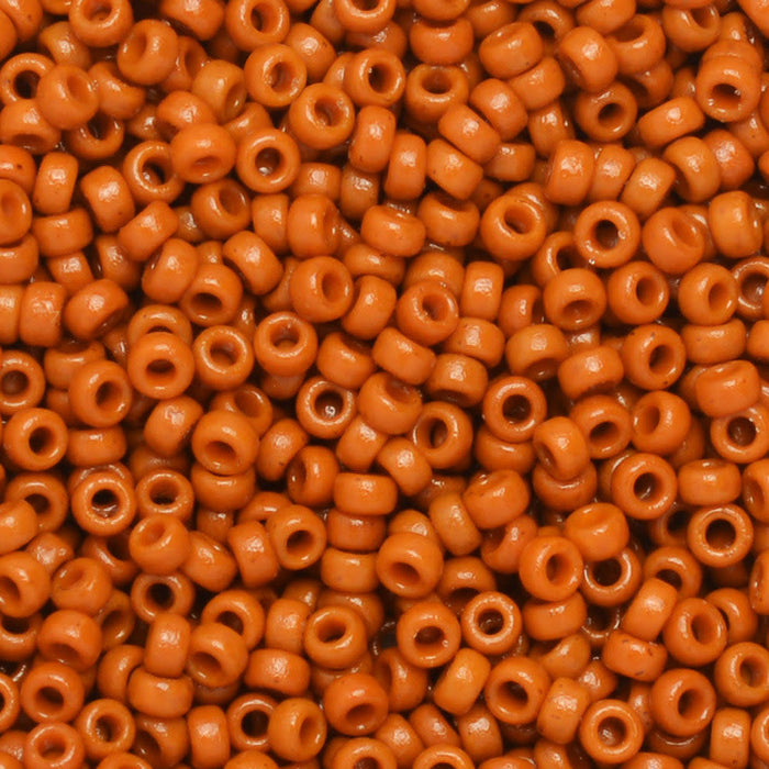 Miyuki Round Seed Beads, 15/0, #94458 Duracoat Opaque Dyed Red Brown (8.2 Gram Tube)
