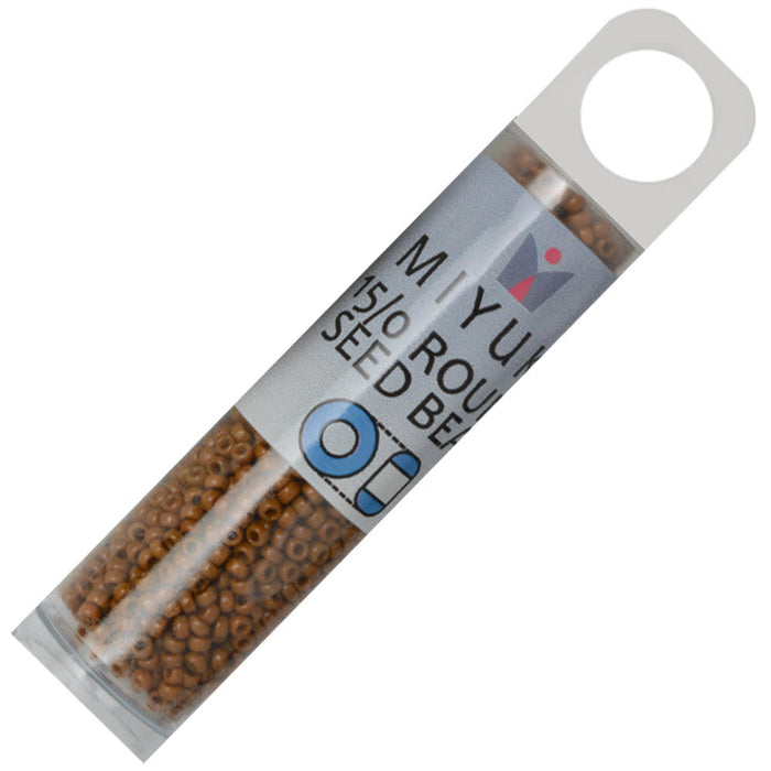 Miyuki Round Seed Beads, 15/0, #94459 Duracoat Opaque Dyed Brown (8.2 Gram Tube)