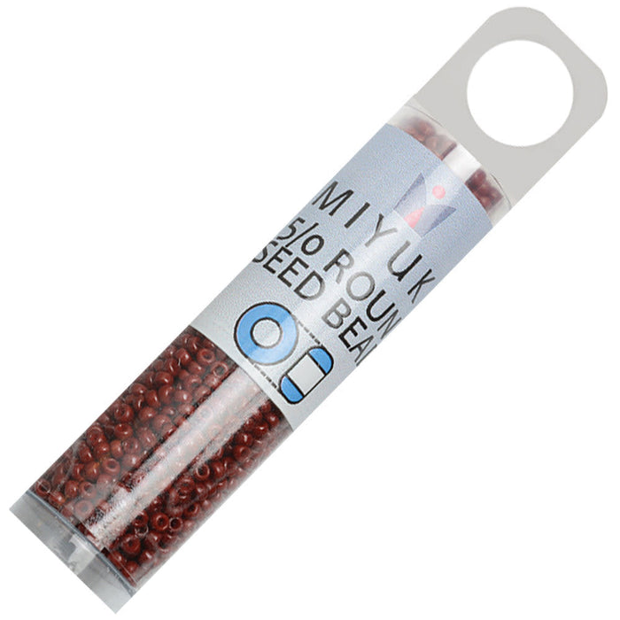 Miyuki Round Seed Beads, 15/0, #94470 Duracoat Opaque Dyed Brick (8.2 Gram Tube)