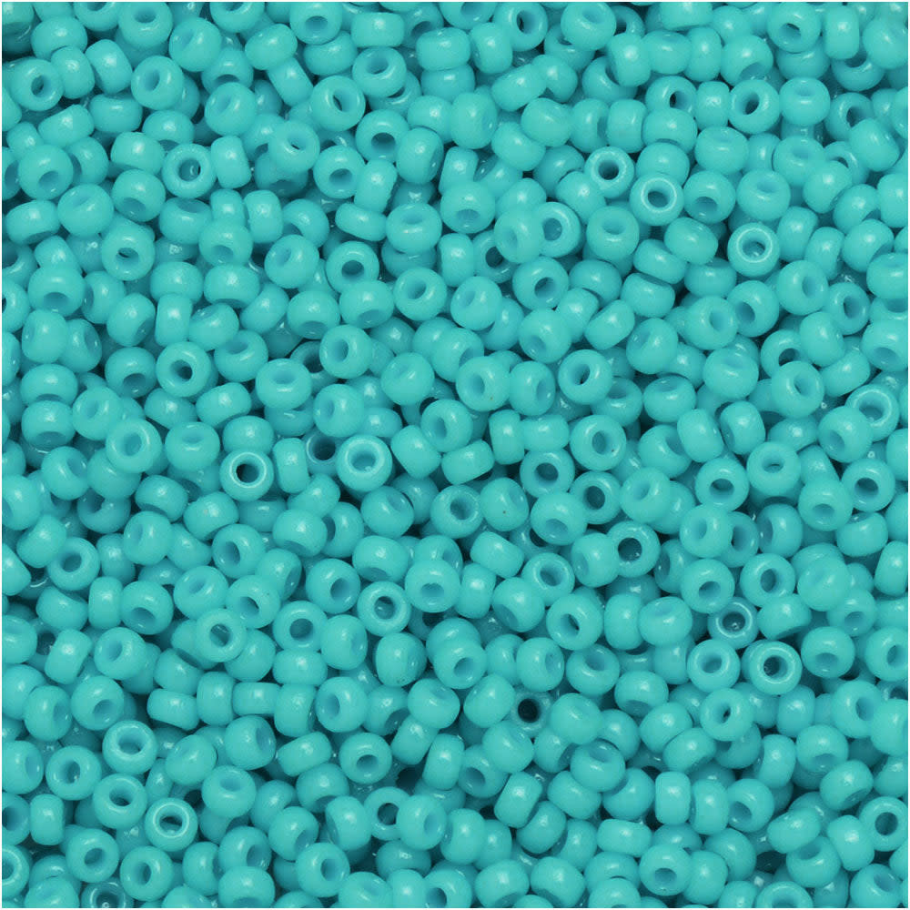 Miyuki Round Seed Beads, 15/0, #94478 Duracoat Opaque Dyed Aqua Blue (8.2 Gram Tube)