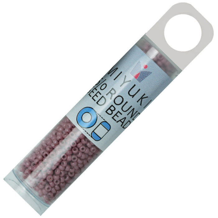 Miyuki Round Seed Beads, 15/0, #94487 Duracoat Opaque Dyed Mauve (8.2 Gram Tube)
