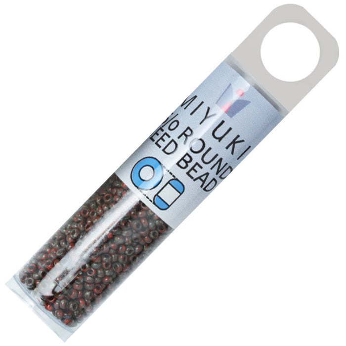 Miyuki Round Seed Beads, 15/0, #94513 Picasso Opaque Red (8.2 Gram Tube)