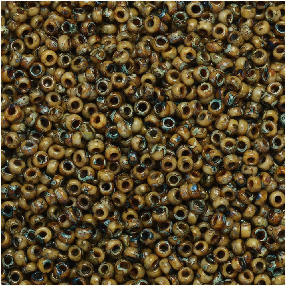 Miyuki Round Seed Beads, 15/0, #94517 Picasso Brown (8.2 Gram Tube)