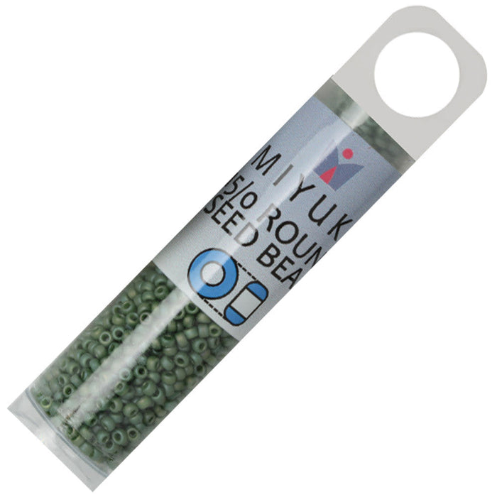 Miyuki Round Seed Beads, 15/0, #94700 Frost Opaque Glaze Rainbow Shamrock (8.2 Gram Tube)