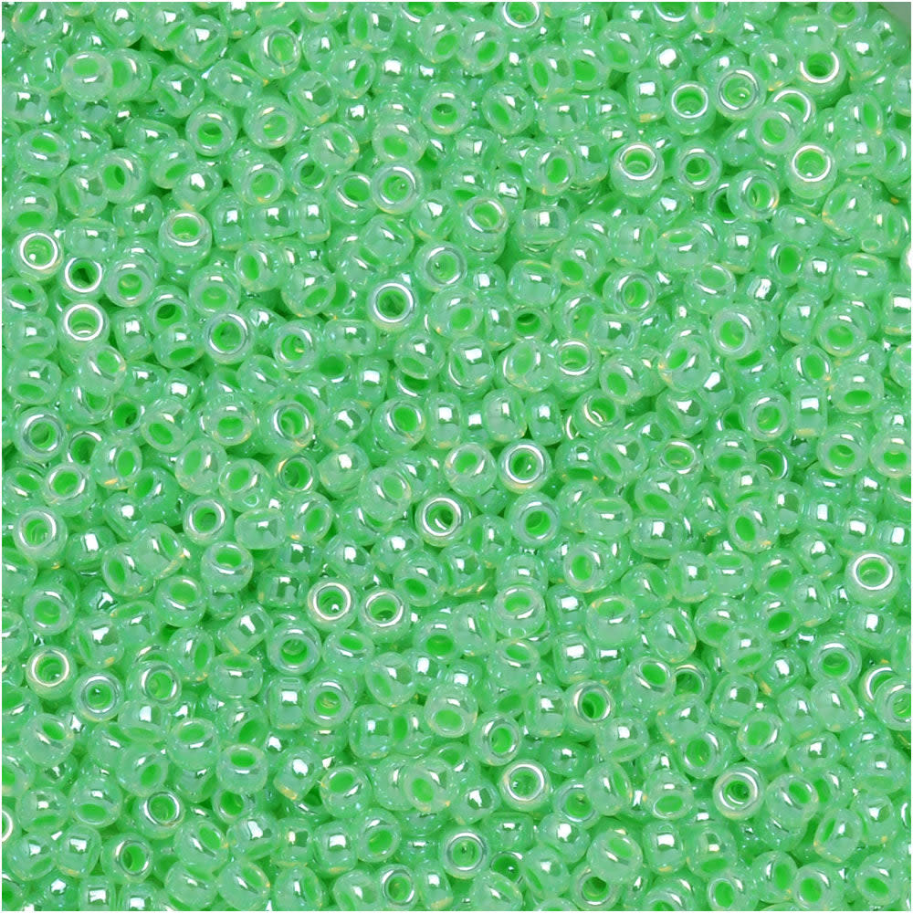 Miyuki Round Seed Beads, 15/0, #9520 Mint Green Ceylon (8.2 Gram Tube)