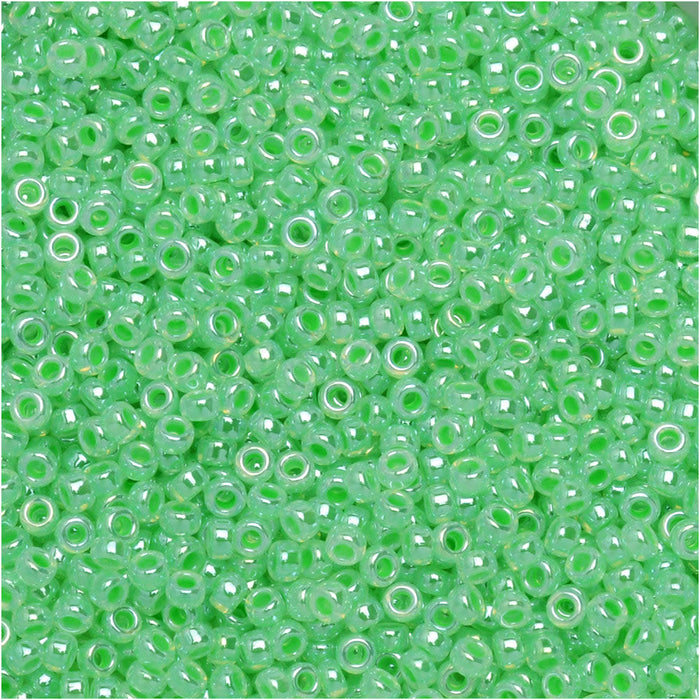 Miyuki Round Seed Beads, 15/0, #9520 Mint Green Ceylon (8.2 Gram Tube)