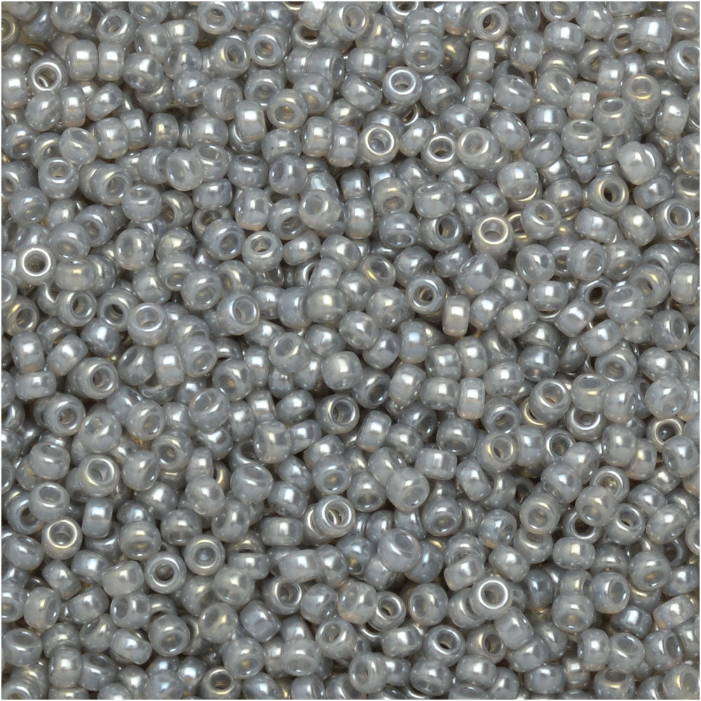 Miyuki Round Seed Beads, 15/0, #9526 Silver Gray Ceylon (8.2 Gram Tube)