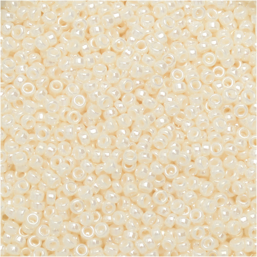 Miyuki Round Seed Beads, 15/0, #9592 Ivory Ceylon (8.2 Gram Tube)