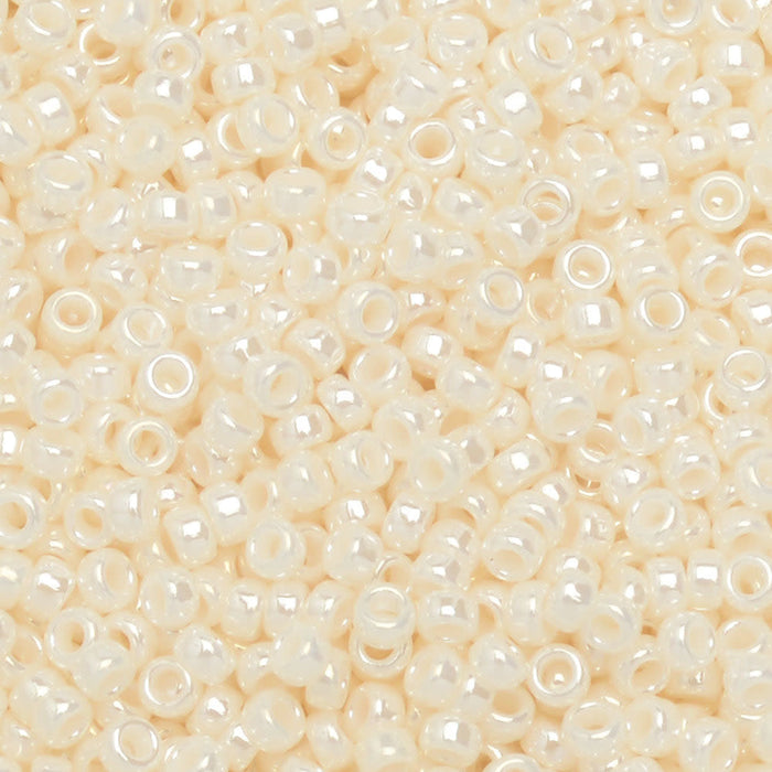 Miyuki Round Seed Beads, 15/0, #9592 Ivory Ceylon (8.2 Gram Tube)