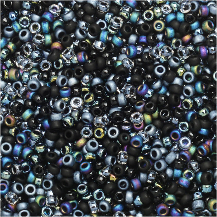 Miyuki Round Seed Beads, 15/0, #9MIX46 Black Medley Mix (8.2 Gram Tube)