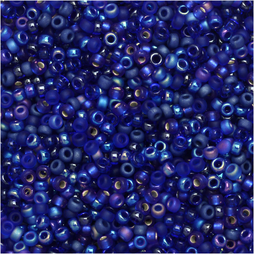 Miyuki Round Seed Beads, 15/0, #9MIX56 Cobalt Medley Mix (8.2 Gram Tube)