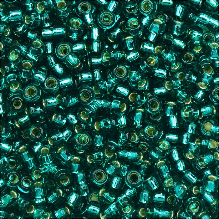 Miyuki Round Seed Beads, 11/0, #17 Silver Lined Emerald (8.5 Gram Tube)