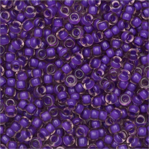 Miyuki Round Seed Beads, 11/0, #1932 Semi-Matte Violet Lined Light Amethyst (8.5 Gram Tube)
