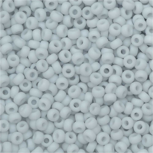 Miyuki Round Seed Beads, 11/0, #2026 Frosted Palest Gray (8.5 Gram Tube)