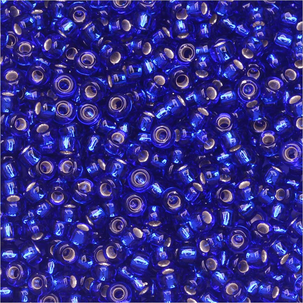 Miyuki Round Seed Beads, 11/0, #20 Silver Lined Cobalt (2.5" Tube)