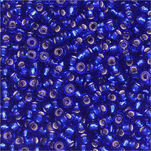 Miyuki Round Seed Beads, 11/0, #20 Silver Lined Cobalt (2.5" Tube)