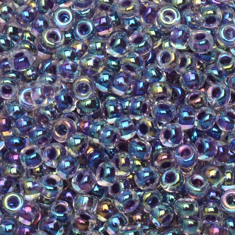 Miyuki Round Seed Beads, 11/0, #274 Amethyst Lined Crystal AB (8.5 Gram Tube)