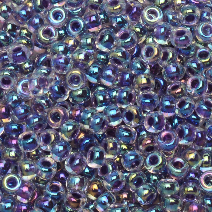 Miyuki Round Seed Beads, 11/0, #274 Amethyst Lined Crystal AB (8.5 Gram Tube)