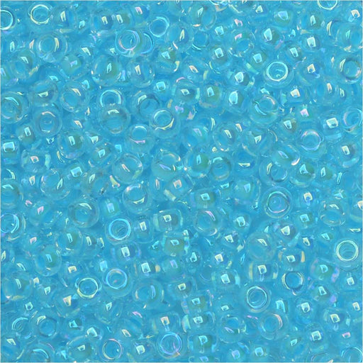Miyuki Round Seed Beads, 11/0, #278 Lined Sky Blue AB (8.5 Gram Tube)