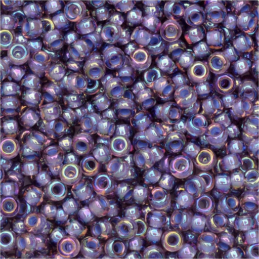 Miyuki Round Seed Beads, 11/0, #360 Aqua Line Amethyst AB (8.5 Gram Tube)