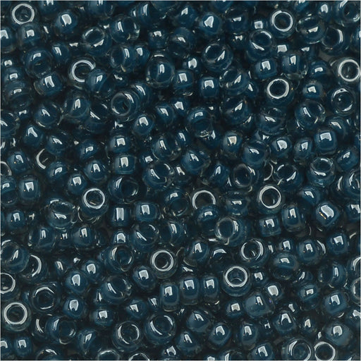 Miyuki Round Seed Beads, 11/0, #390 Transparent Steel Blue Luster (8.5 Gram Tube)