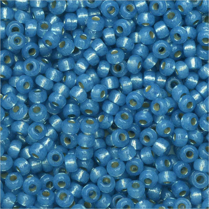 Miyuki Round Seed Beads, 11/0, #4242 Silver Lined Powder Blue (8.5 Gram Tube)