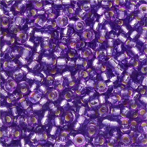 Miyuki Round Seed Beads, 11/0, #4278 Silver Lined Dyed Lavender (8.5 Gram Tube)