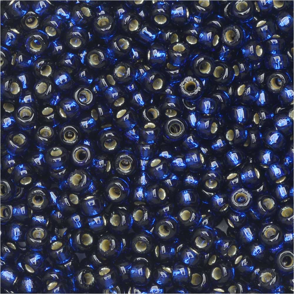Miyuki Round Seed Beads, 11/0, #4281 Duracoat Silver Lined Navy Blue (8.5 Gram Tube)