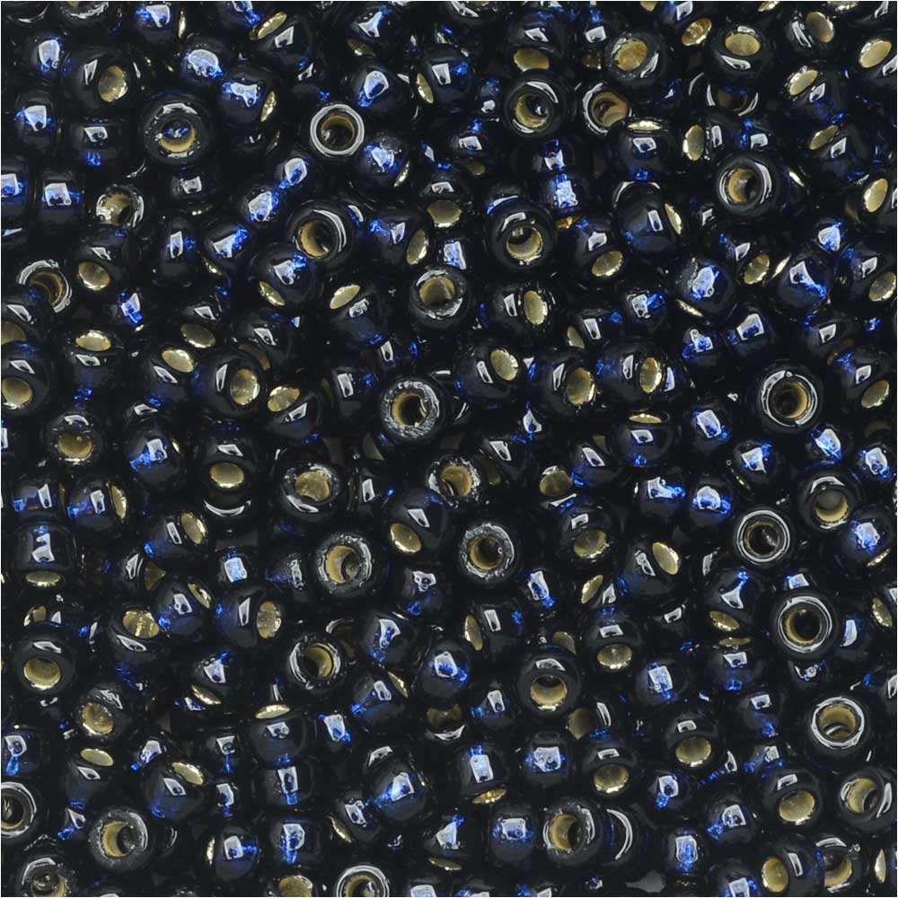 Miyuki Round Seed Beads, 11/0, #4282 Duracoat Silver Lined Dark Navy Blue (8.5 Gram Tube)