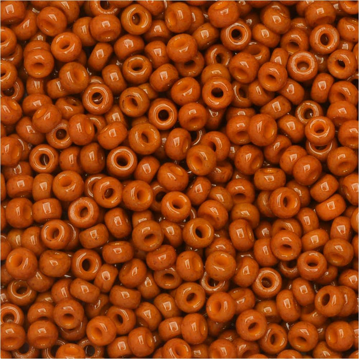Miyuki Round Seed Beads, 11/0, #4458 Duracoat Opaque Dyed Red Brown (8.5 Gram Tube)