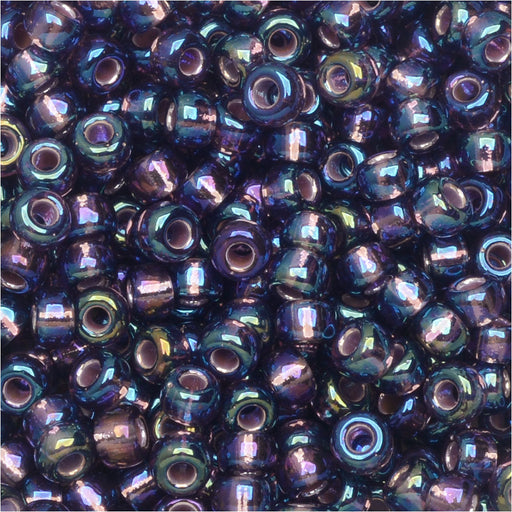 Miyuki Round Seed Beads, 8/0, #91024 Silver Lined Amethyst AB (22 Gram Tube)