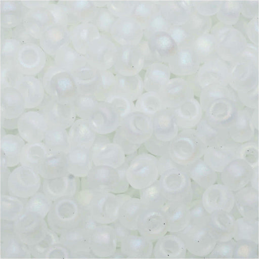 Miyuki Round Seed Beads, 8/0, #9131FR Matte Crystal AB (22 Gram Tube)