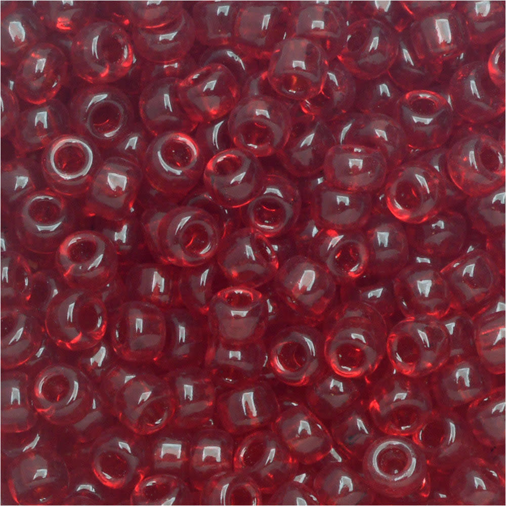 Miyuki Round Seed Beads, 8/0, #9141 Transparent Ruby (22 Gram Tube)
