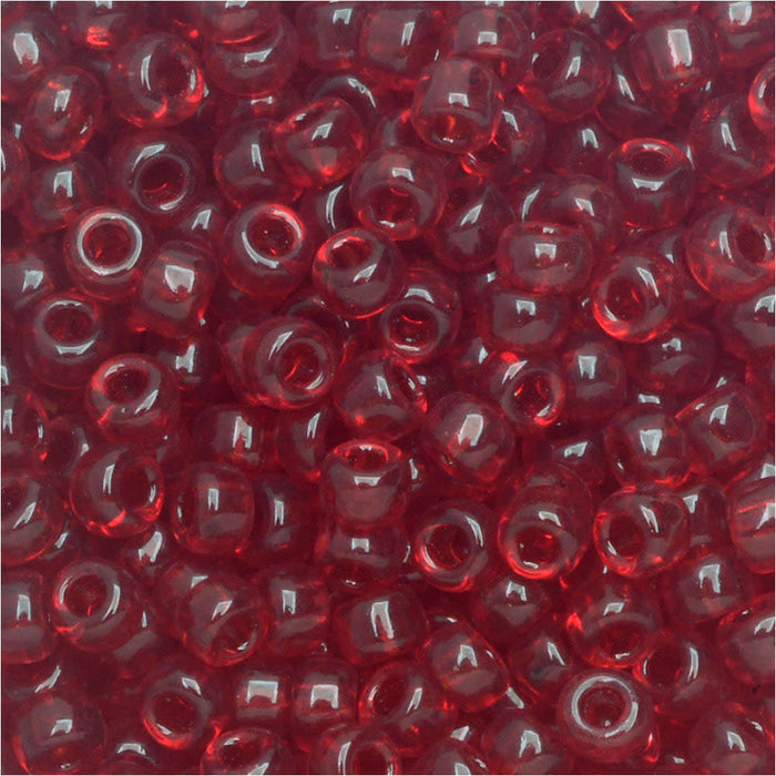 Miyuki Round Seed Beads, 8/0, #9141 Transparent Ruby (22 Gram Tube)