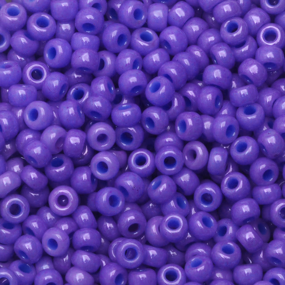 Miyuki Round Seed Beads, 8/0, #91477 Dyed Opaque Bright Purple (22 Gram Tube)