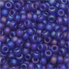 Miyuki Round Seed Beads, 8/0, #9151FR Matte Transparent Cobalt AB (22 Gram Tube)