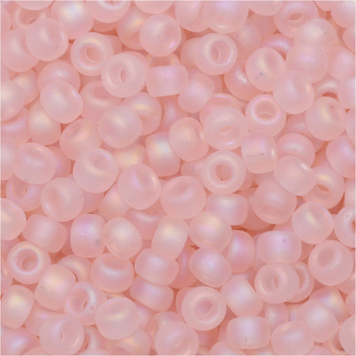 Miyuki Round Seed Beads, 8/0, #9155FR Matte Transparent Matte Tea Rose AB (22 Gram Tube)