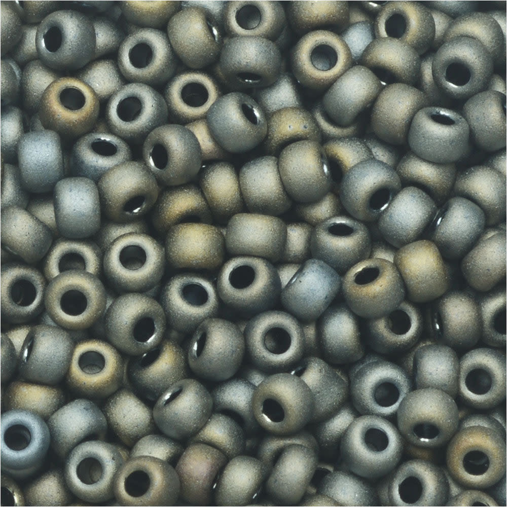 Miyuki Round Seed Beads, 8/0, #92002 Matte Metallic Gray (22 Gram Tube)