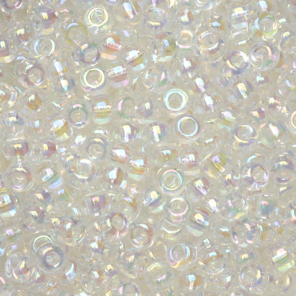 Miyuki Round Seed Beads, 8/0, #9250 Crystal AB (22 Gram Tube)