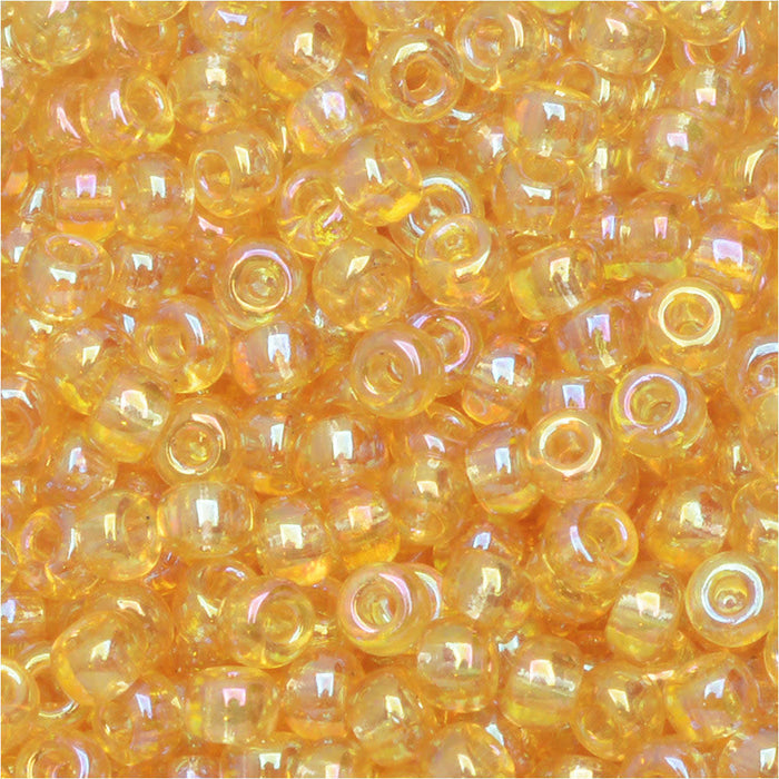 Miyuki Round Seed Beads, 8/0, #9251 Transparent Light Topaz AB (22 Gram Tube)